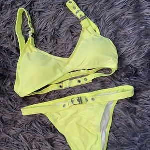 Neon strapped bikini